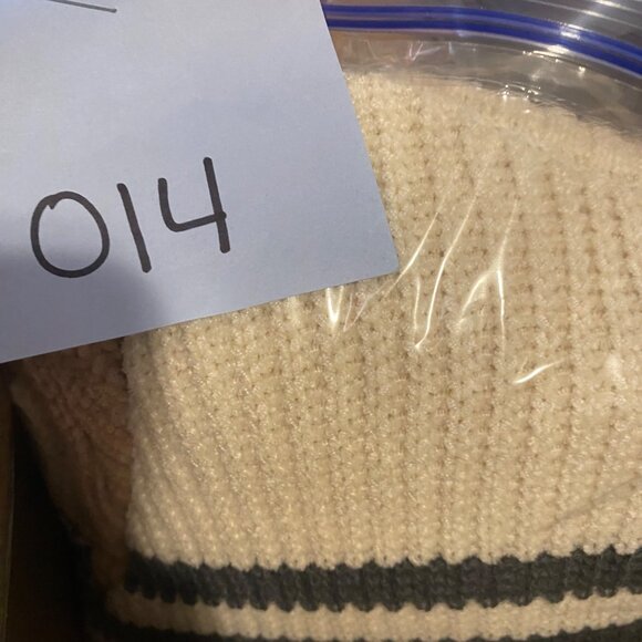 Soft Striped Cowl Neck Sweater Takara Puff Sleeve Large Acrylic & Polyester - Picture 13 of 13